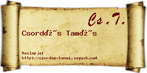 Csordás Tamás névjegykártya